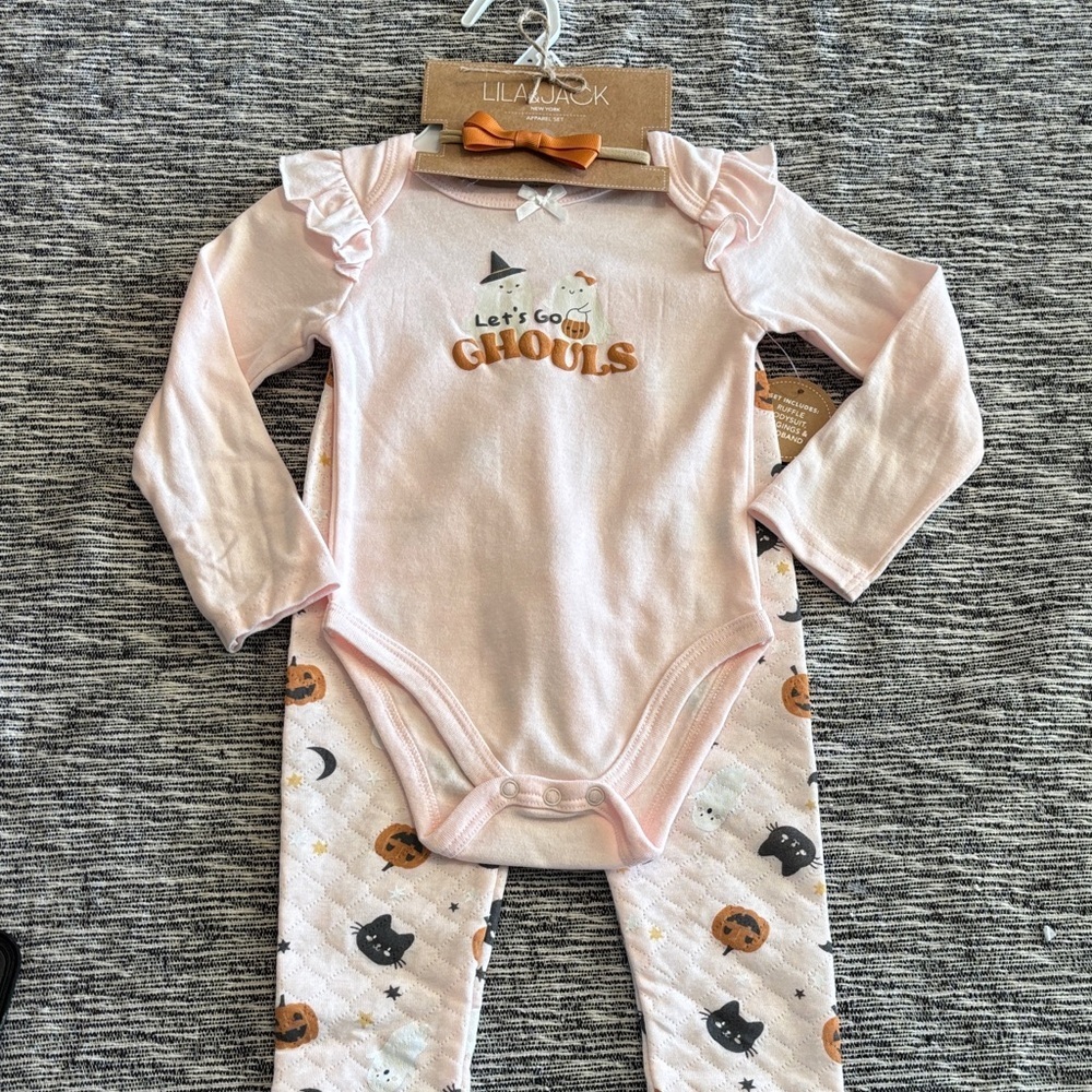 Pink Halloween Girls 3 Piece set Lila and Jack